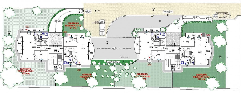 Pianta del piano terra delle 2 palazzine Pianta generale di tutto il piano terra